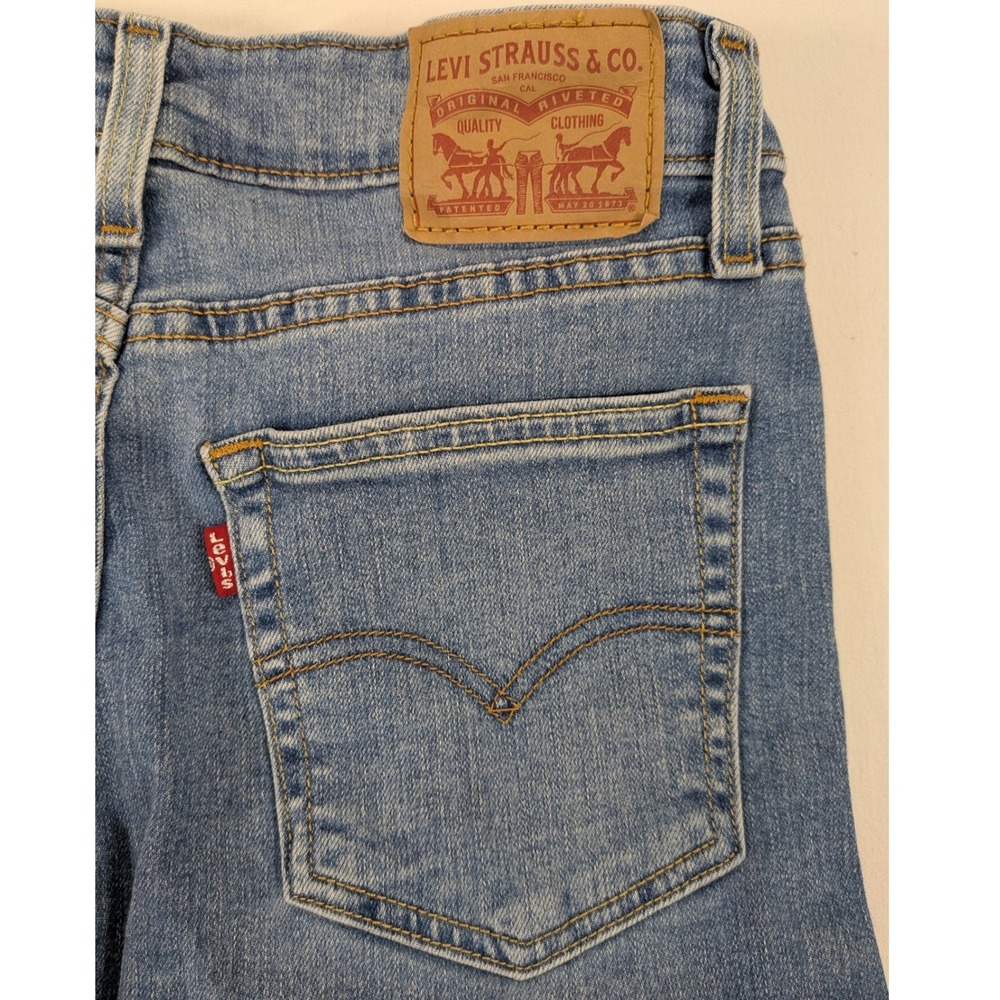 Levis 721 Jeans Women 27 Blue Denim High Rise Skinny Stretch Distressed Chic 90s - Picture 6 of 12